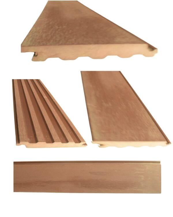 Tabla Siding WPC Exterior Marron Rojizo Ranurado bajo - Imagen 3