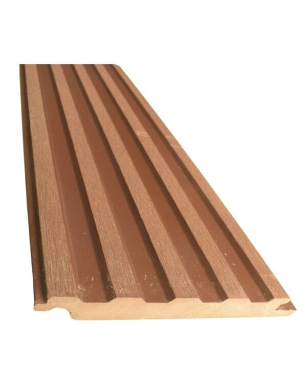 Tabla Siding WPC Exterior Marron Rojizo Ranurado bajo